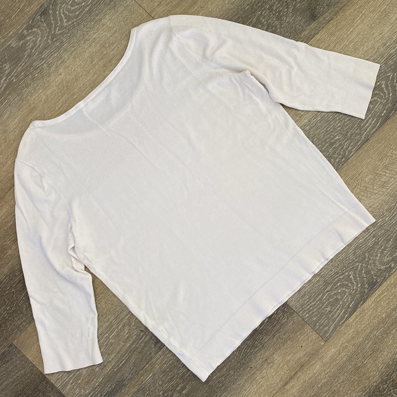 7th Avenue Design Studio New York & Company Studded White Sweater w/Open Knit XL - Picture 8 of 8